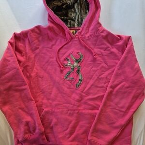 Browning Pink Hoodie with Deer Emblem